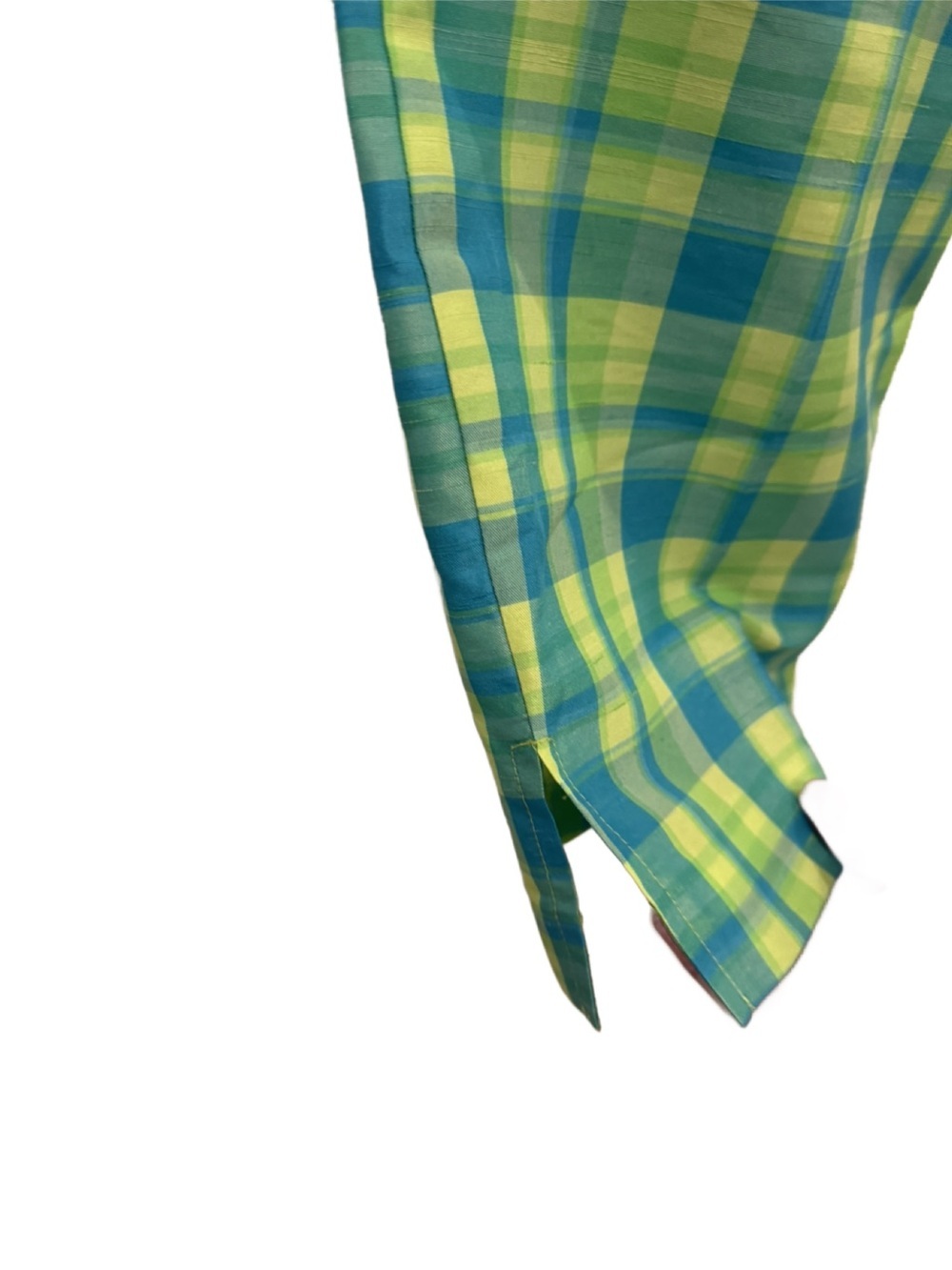 Georgio Fiorlini Green & Blue Plaid Pants. Size 6 - Picture 3 of 8